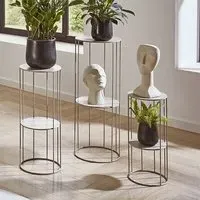 Evanston Set of 3 Metal Planters - Grey