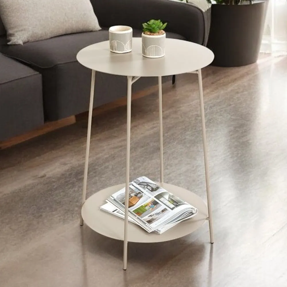 Evanston Small End Table with Undershelf - Grey, Metal image