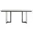 Evartania Dining Table - White Marble, Black Metal