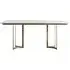 Evartania Dining Table - White Marble, Gold Metal