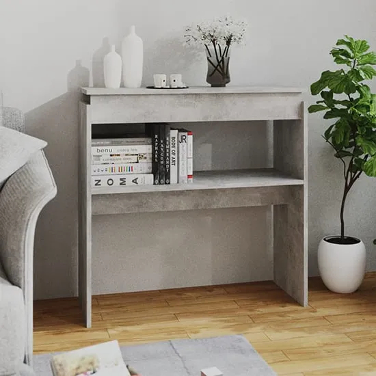 Everill Console Table with Undershelf - Concrete Effect image