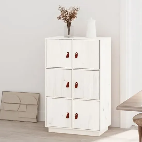 Everix 6-Door Storage Cabinet - White, Pinewood