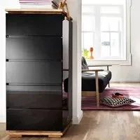 Everly Chest of Drawers with 5 Drawers - Black, Oak