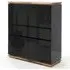 Everly Highboard with 4 Doors - Black, Oak