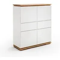 Everly Highboard with 4 Doors - White, Oak