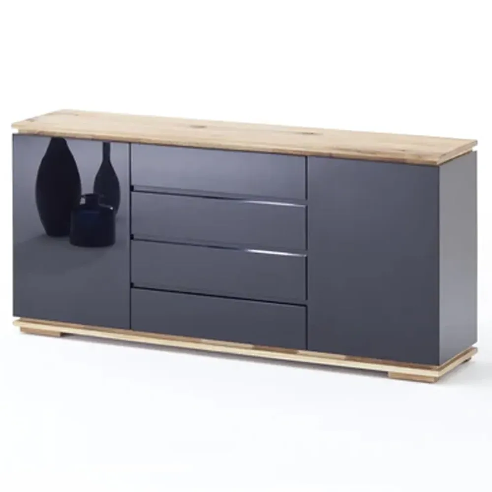 Everly Sideboard with 2 Doors - Black, Oak