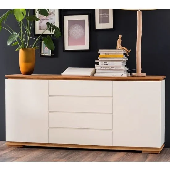 Everly Sideboard with 2 Doors - White, Oak