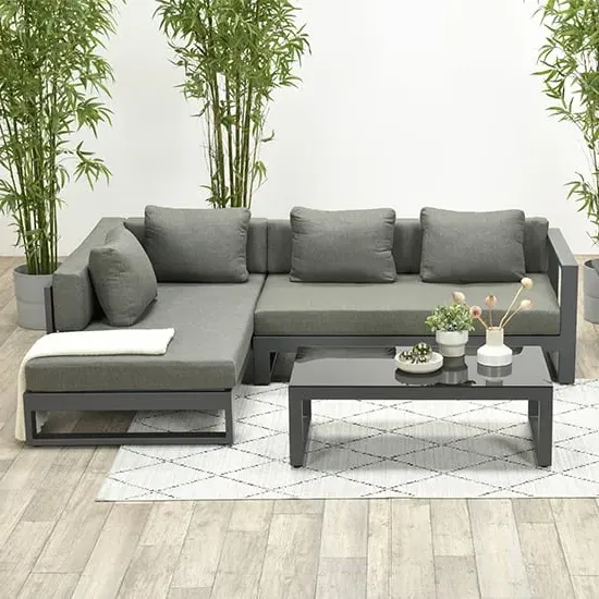 Ewloe Left Hand Lounge Set with Coffee Table - Mystic Grey image