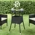 Exa Round Bistro Table Glass Top - Black, Poly Rattan