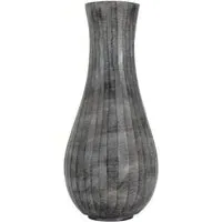 Exeter Large Fluted Vase - Antique Grey, Aluminium