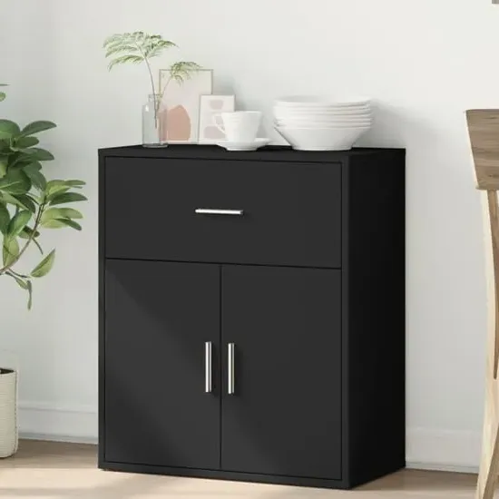 Exeter Sideboard with 2 Doors 1 Drawer - Black