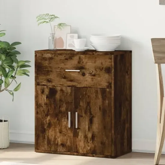 Exeter Sideboard with 2 Doors 1 Drawer - Smoked Oak image