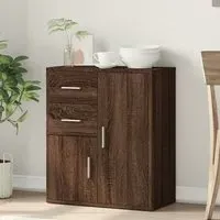 Exeter Sideboard with 2 Doors 2 Drawers - Brown Oak