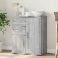 Exeter Sideboard with 2 Doors 2 Drawers - Grey, Engineered Wood