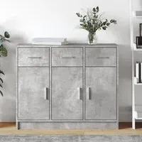 Exeter Sideboard with 3 Doors 3 Drawers - Concrete Grey