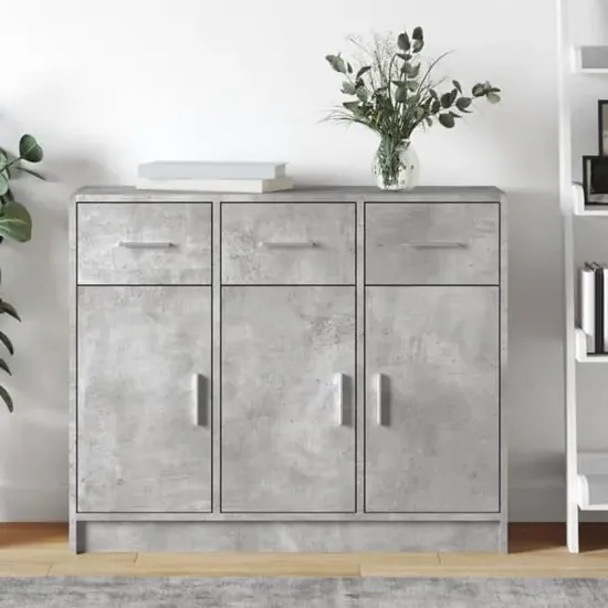 Exeter Sideboard with 3 Doors 3 Drawers - Concrete Grey