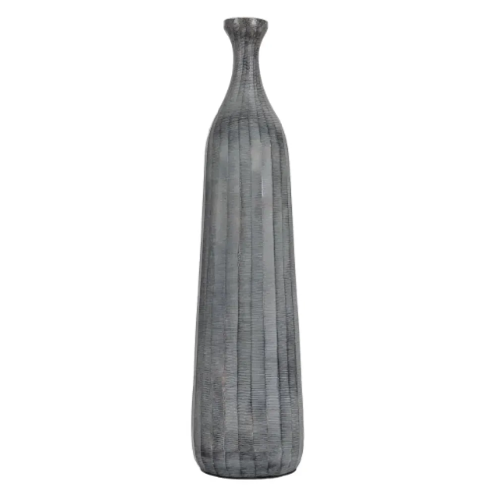 Exeter Small Bottle Vase - Antique Grey, Aluminium