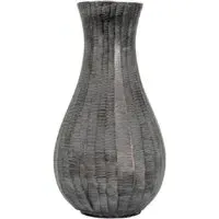 Exeter Small Fluted Vase - Antique Grey, Aluminium