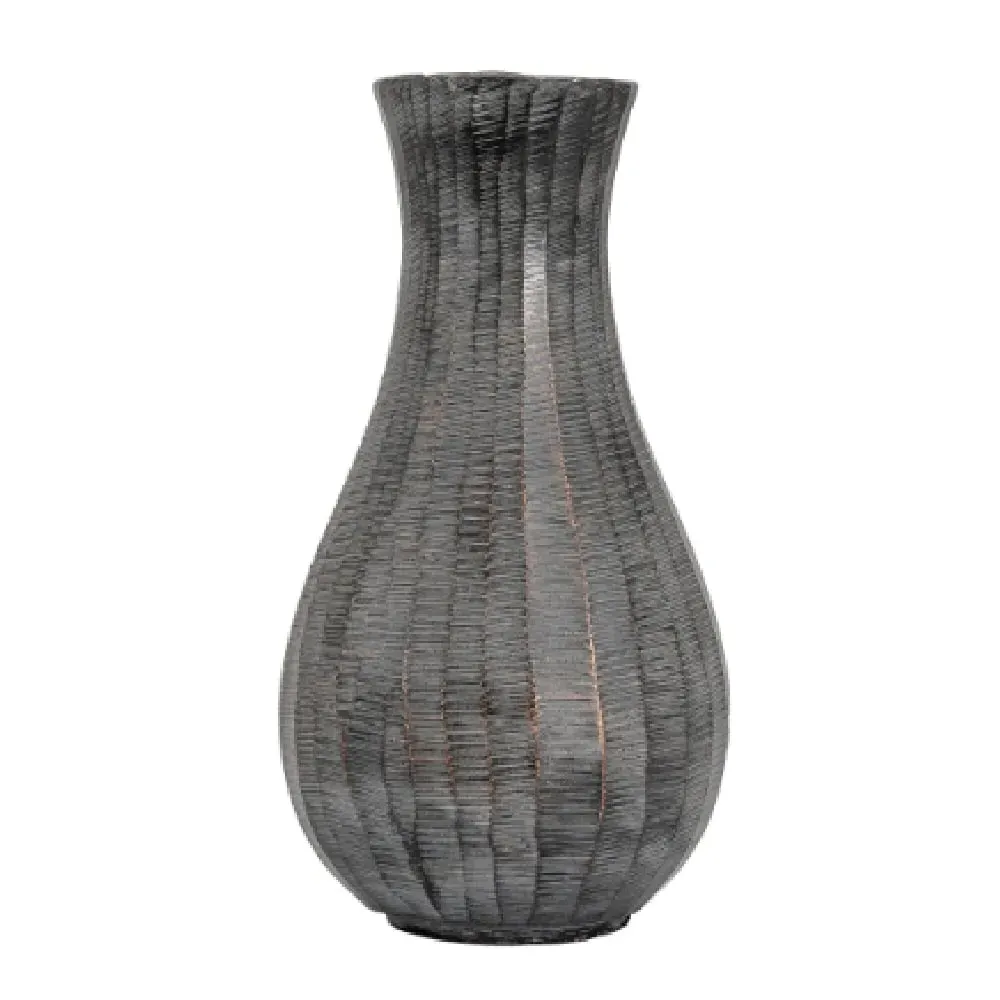 Exeter Small Fluted Vase - Antique Grey, Aluminium image