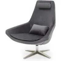 Exira Velvet Upholstered Armchair - Grey