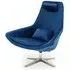 Exira Velvet Upholstered Armchair - Navy Blue