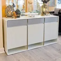 Exton 3-Door Sideboard with 3 Drawers - White, Wood