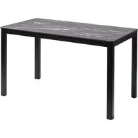 Extro 120cm Dining Table - Black Marble Textured