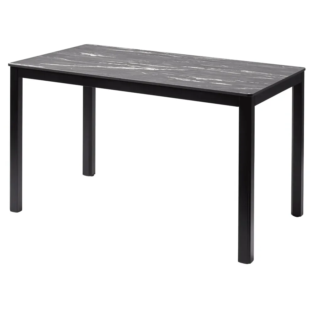 Extro 120cm Dining Table - Black Marble Textured