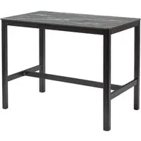 Extro 120cm Mid Bar Table - Black Marble Textured