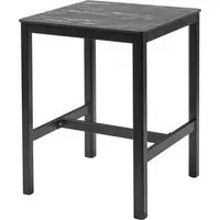 Extro 60cm Mid Bar Table - Black Marble Textured