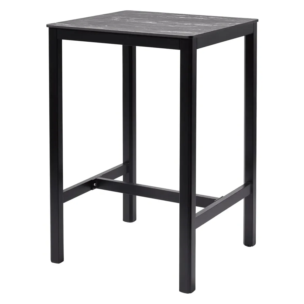 Extro 70cm Bar Table - Black Marble Textured
