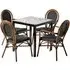Extro Mixed Terrazzo Dining Table with 4 Toller Chairs - Black