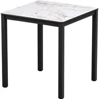 Extro Square Dining Table - Carrara Marble Effect