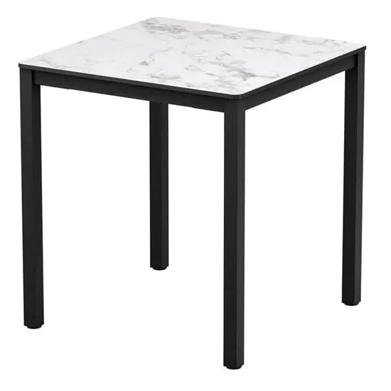 Extro Square Dining Table - Carrara Marble Effect