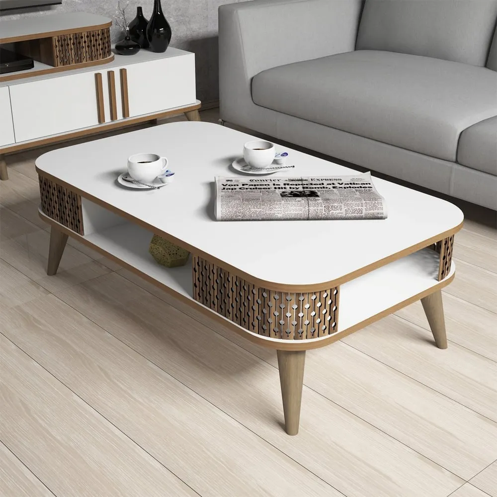 Eylul Coffee Table - White, Melamine Coated Particle Board product