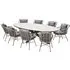 Ezra Large Oval Dining Table Set with 8 Chairs - Grey, Teak