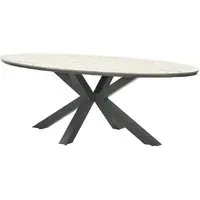 Ezra Large Oval Garden Dining Table - Light Brown, Vironwood