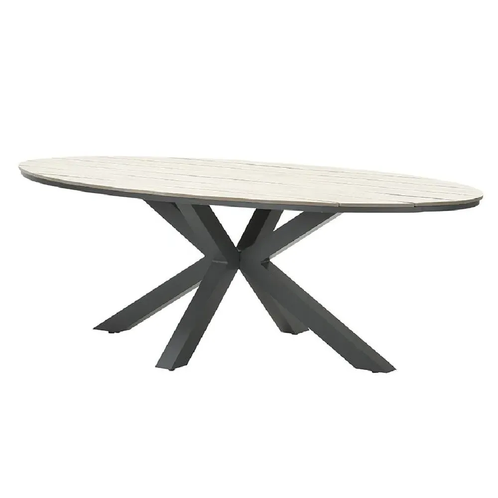 Ezra Large Oval Garden Dining Table - Light Brown, Vironwood