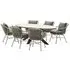 Ezra Oval Dining Table Set with 6 Chairs - Grey, Teak