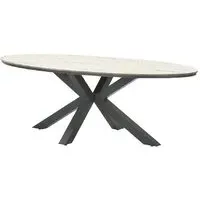 Ezra Small Oval Garden Dining Table - Light Brown, Vironwood