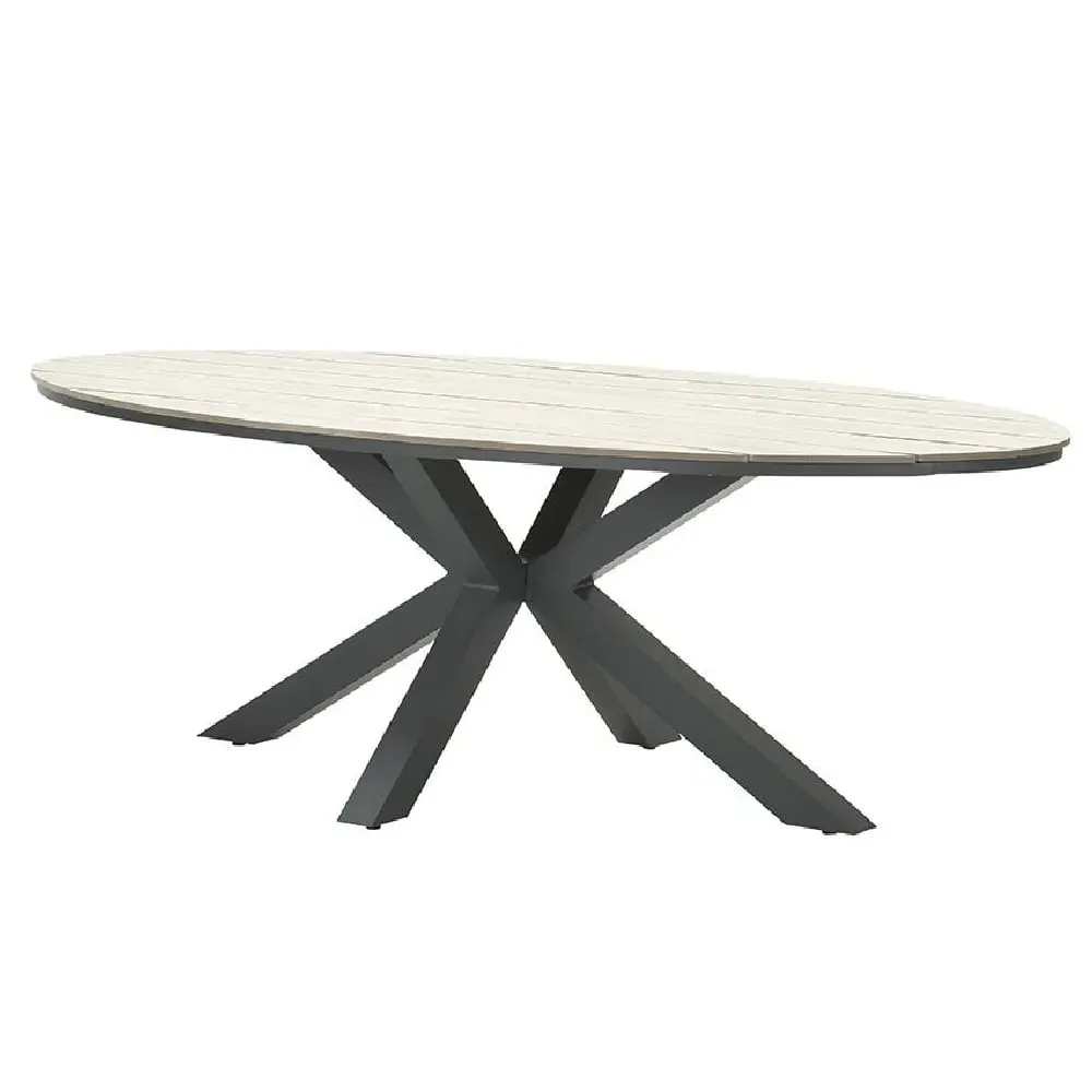 Ezra Small Oval Garden Dining Table - Light Brown, Vironwood