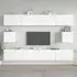 Eztli Wall-Mounted TV Cabinet Set - White, Engineered Wood