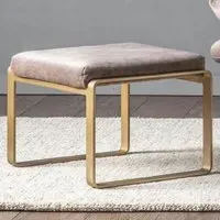 Fabian Velvet Footstool with Metal Frame - Mineral