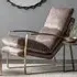 Fabian Velvet Lounge Chaise Chair with Metal Frame - Mineral