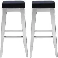 Fafnir Bar Stool Pair - Black, Velvet