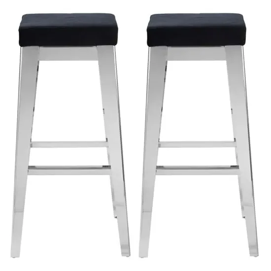 Fafnir Bar Stool Pair - Black, Velvet image