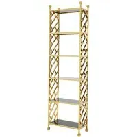 Fafnir Brick Design Bookshelf - Gold, Glass