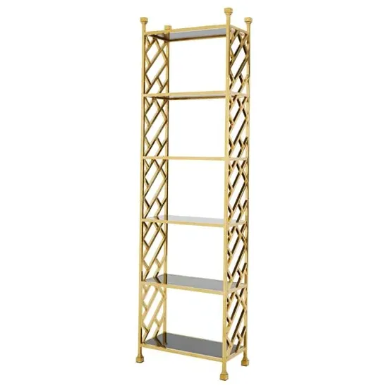 Fafnir Brick Design Bookshelf - Gold, Glass image