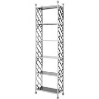 Fafnir Brick Design Bookshelf - Silver, Glass