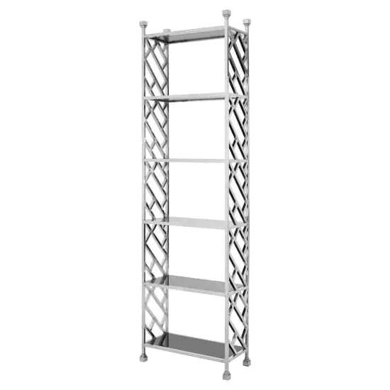 Fafnir Brick Design Bookshelf - Silver, Glass